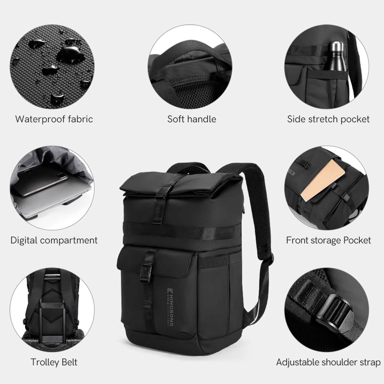 Kingsons Waterproof Business Backpack - KS3333W