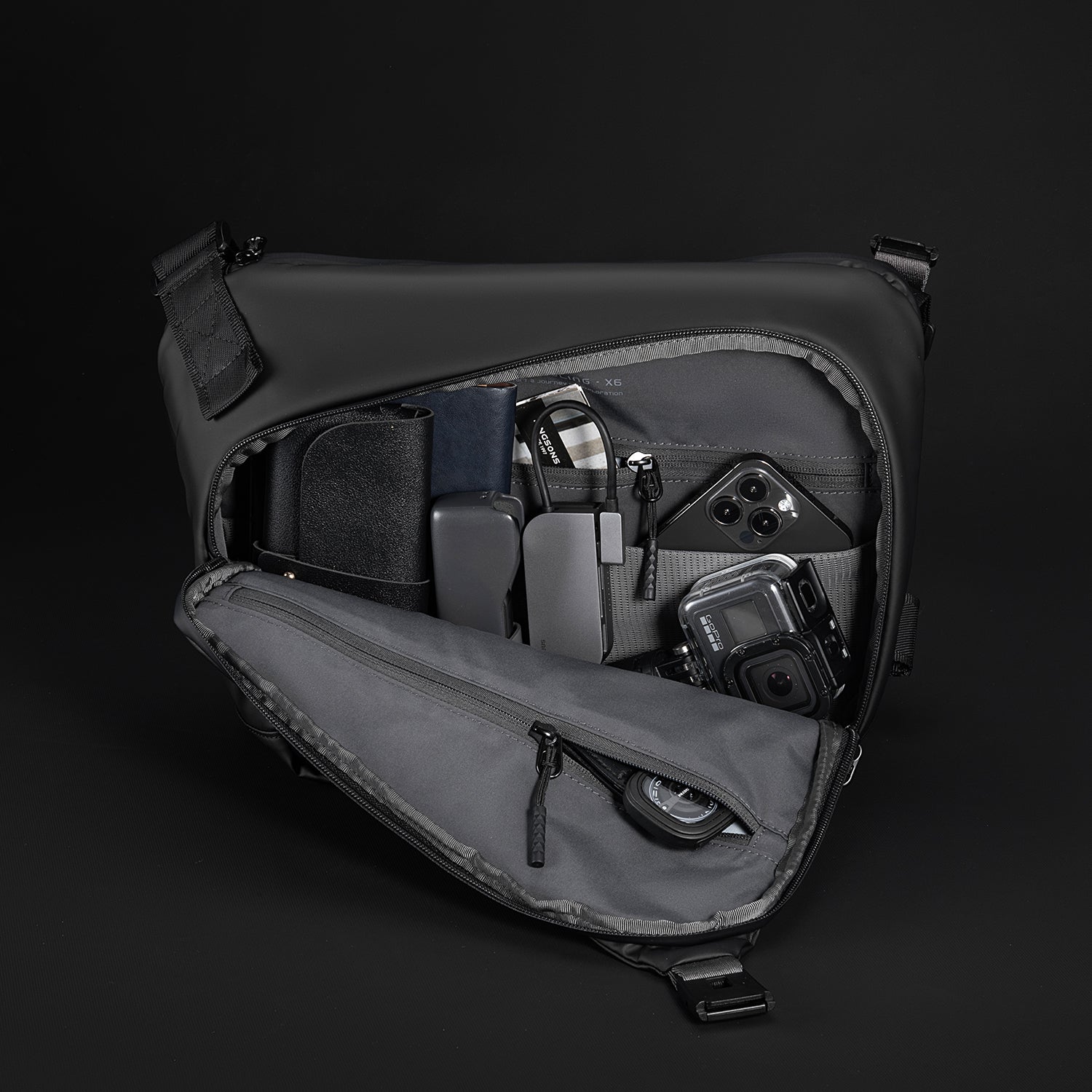Kingsons Big Capacity Crossbody Bag Digital Compartment Magnetic Bag