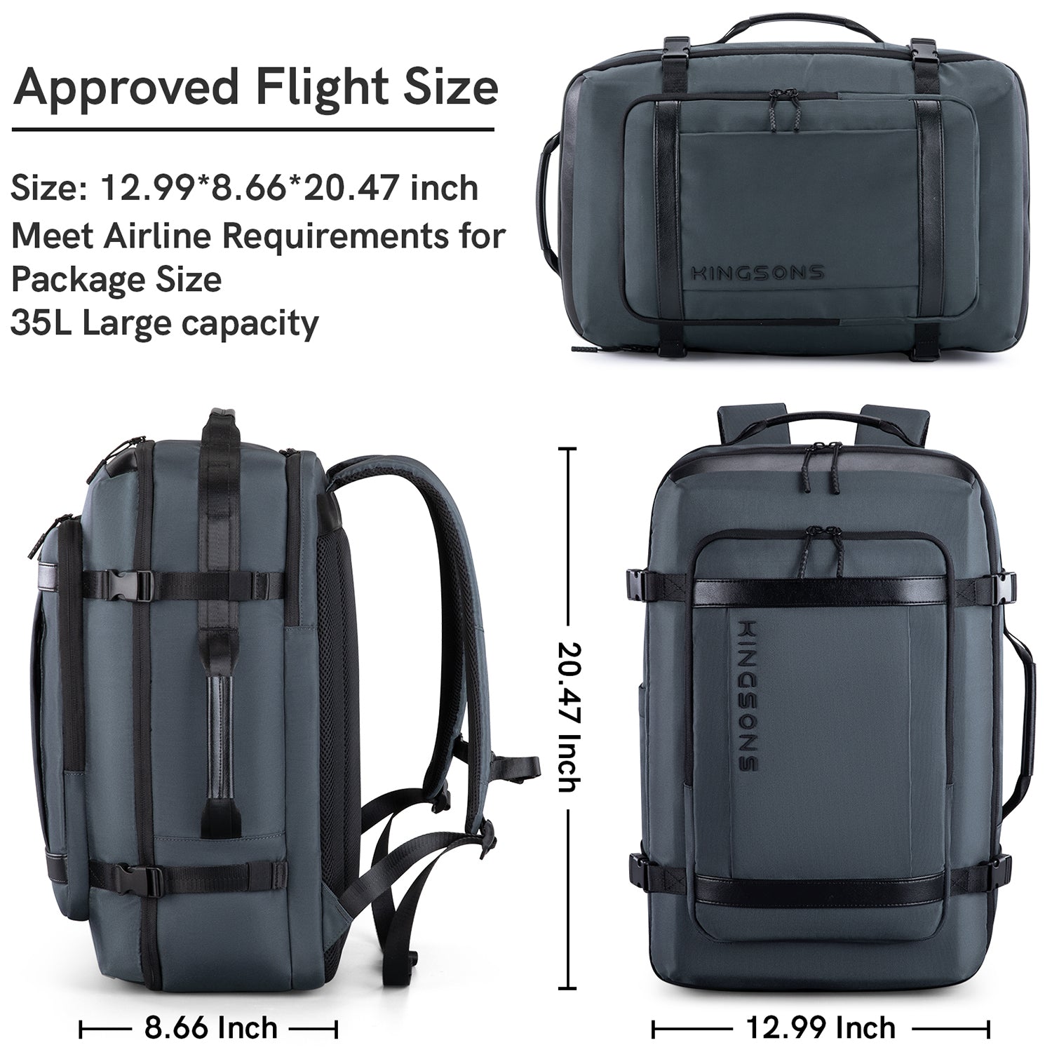 Kingsons 35L Large Capacity Travel Backpack - ks3264w