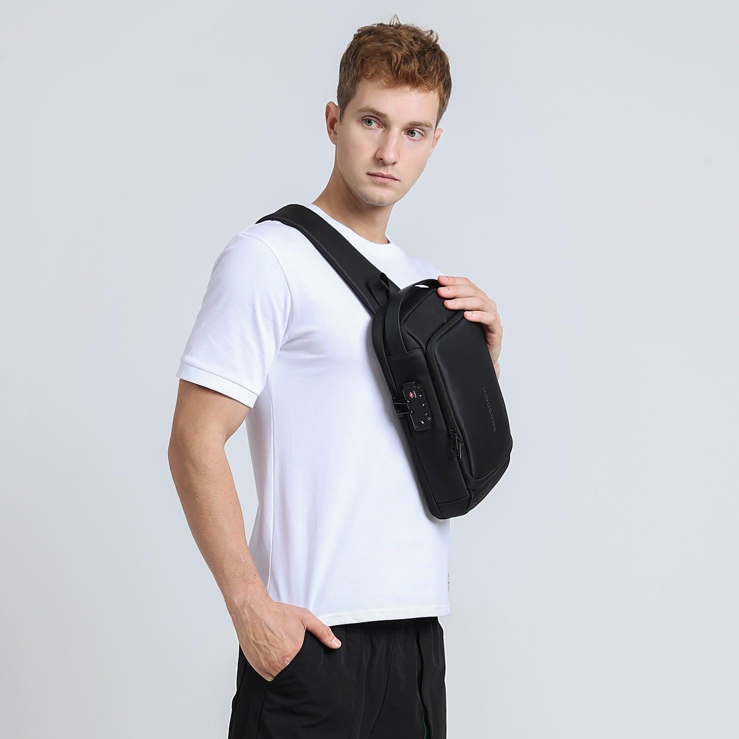 Model showcasing the Kingsons sling bag ks3283w