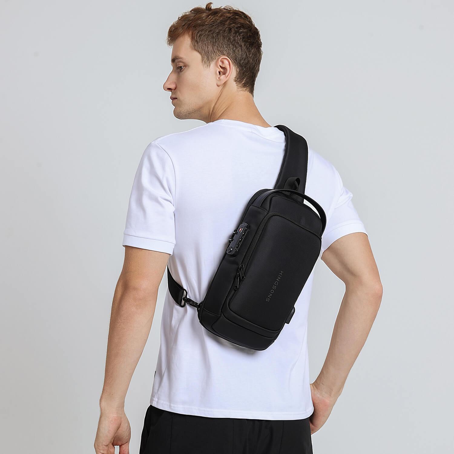 Model showcasing the Kingsons sling bag ks3283w